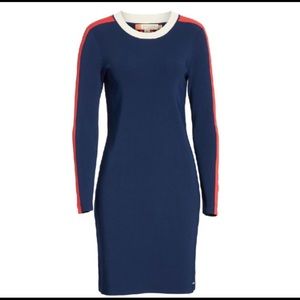 TED BAKER COLOR BY NUMBERS NAVY STRIPED Knit Dress